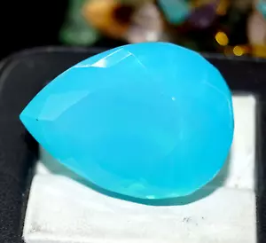 81.96 Ct Natural Blue Opal Pear Cut Welo Australian Certified Untreated Gemstone - Picture 1 of 7