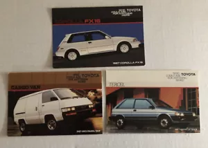 Toyota Tercel 1987, Toyota Corolla 1987 e Toyota Cargo Van 1987 Cartoline (A1 - Foto 1 di 2