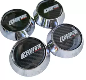 Wheel Center Caps Hub Cover Racing Car Silver Chrome Emblem For Cosmis 63 mm.x4 - Picture 1 of 7