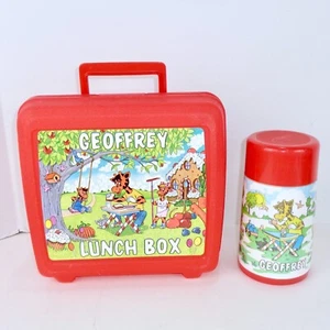 Vintage Geoffrey Lunch Box and Thermos Complete Toys R' Us Aladdin NICE! - Imagen 1 de 7
