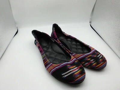 Reef Tropic Black Textile Multicolor Stripe Ballet Flats Shoes Women 7.5 008002 - Image 1 of 4