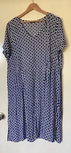 WOMENS JACQUI-E BLUE/WHITE DOTS DRESS SIZE 20 - Picture 1 of 6
