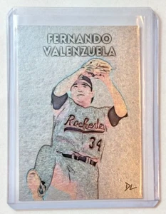 Fernando Valenzuela Platinum Plated Sign "Rochester Red Wings" Trading Card 1/1 - Picture 1 of 2