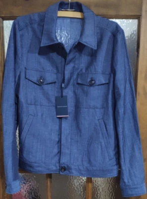 Tommy Hilfiger DCL Lana Lino Sobrecamisa Chaqueta BNWT, Azul Marino Carbono, Para Hombre Talla XL Foto 1 de 4