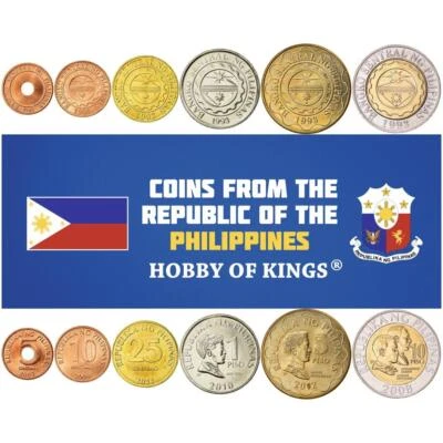 Philippines | 6 Coin Set | 5 10 25 Sentimo 1 5 10 Piso | 1995 - 2017 - Image 1 of 2