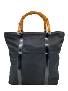 GUCCI Vintage Nylon Bamboo Top Handle Tote Bag - Bild 1 von 11