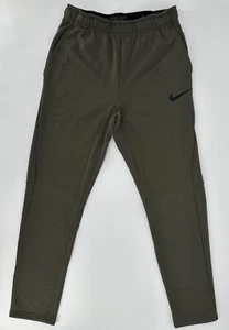 Nike Dry Pants Mens Small Olive Dri-FIT Standard Issue Jogger Retro 860369-325 - Picture 1 of 17
