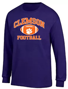 Camiseta de fútbol americano gráfico de manga larga Clemson Tigers para hombre púrpura - Imagen 1 de 5