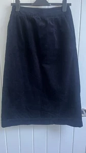 Poetry Corduroy Midi Skirt Size 12 Navy Blue Pockets Chunky Cord - Picture 1 of 8