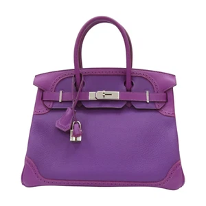 Authentic HERMES RARE Birkin 35 Ghillies Togo Anemone Purple Bag - Picture 1 of 23