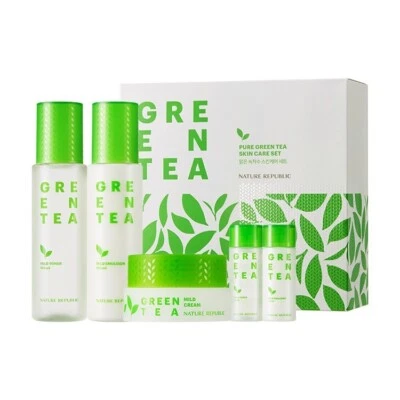 Nature Republic Pure Green Tea Skin Care Set – Hydration & Soothing Care - Image 1 of 4