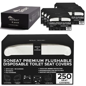 SoNeat Disposable Toilet Seat Cover- 2000 Sheets of XL Half-Fold Flushable Paper - Picture 1 of 6