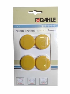 Dahle® 4 Magnete auf Karte 32 mm x7 mm Haftkraft 8N schnell und praktisch gelb