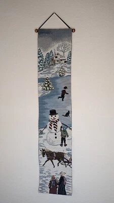 Merry Christmas Holiday Hanging Runner Tapestry 39" x 8" Unbranded - Image 1 of 4