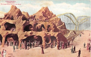 c.1910 Scenic Railway Roller Coaster Venice CA post card Amusement Park - Bild 1 von 2