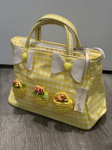 La Mamma e il suo Bambino Italy Girls Beaded Flower Baskets Purse Yellow - Picture 1 of 7