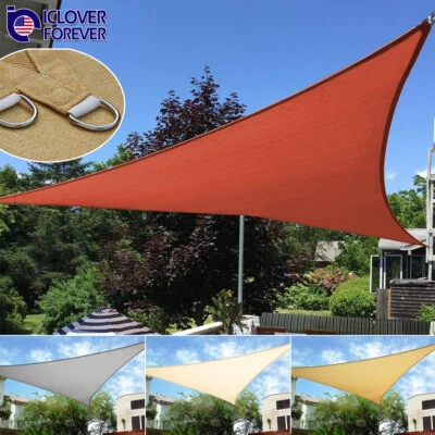 ICLOVER Sun Shade Sail Canopy Patio Garden Covers Outdoor Triangle Awning Pool Sunshade