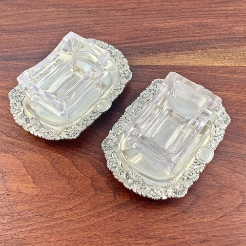 (2) JOHN EDWARD TERRY GEORGIAN STERLING & CRYSTAL MASTER SALTS NAUTICAL 1822 Cover