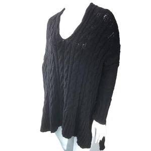 Free People Damen Gr. S Pullover Schwarz Langarm Strick Reine Baumwolle Oversized - Bild 1 von 17