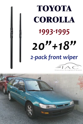 Paquete de 2 limpiaparabrisas delantero 20"+18" para Toyota Corolla 1993-1995 Foto 1 de 2