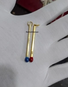 Designer Match Stick Lucky Enamel Silver Charm Pendant,handmade Pendant Jewelry - Picture 1 of 2