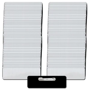 100 KIT BADGE NOME ARGENTO BIANCO 1 X 3 ETICHETTE 1/8" ANGOLI SPILLE ETICHETTE TRASPARENTI - Foto 1 di 7
