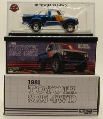 Camioneta pickup Hot Wheels 2025 RLC 1981 Toyota SR5 4x4 azul y blanco pilotos reales Foto 1 de 4