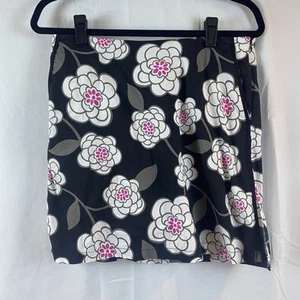 Golftini sportlicher Rock Damengröße 8L Baumwollmischung Taschen schwarz grau geblümt - Bild 1 von 8