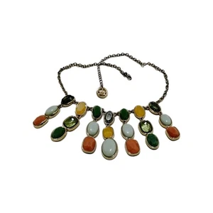 Vintage TRIFARI Necklace Retro Statement Multi Color Jeweled 19" Bezel Collar... - Picture 1 of 8
