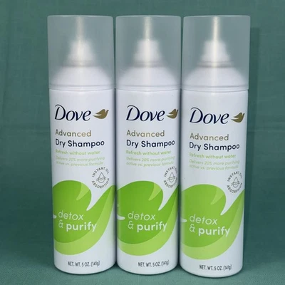 Paquete de 3 champú seco invisible Dove Detox & Purify 5 oz (tres latas) - NUEVO Foto 1 de 2