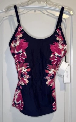Tankini Top Traje de Baño Calvin Klein Azul Marino con Estampado Floral Rosa Talla M NUEVO Playa Piscina Foto 1 de 4