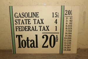 Vintage 1920s Gasoline + Tax Price 2 Side Gas Station Visible Pump Sinclair Sign - Picture 1 of 2