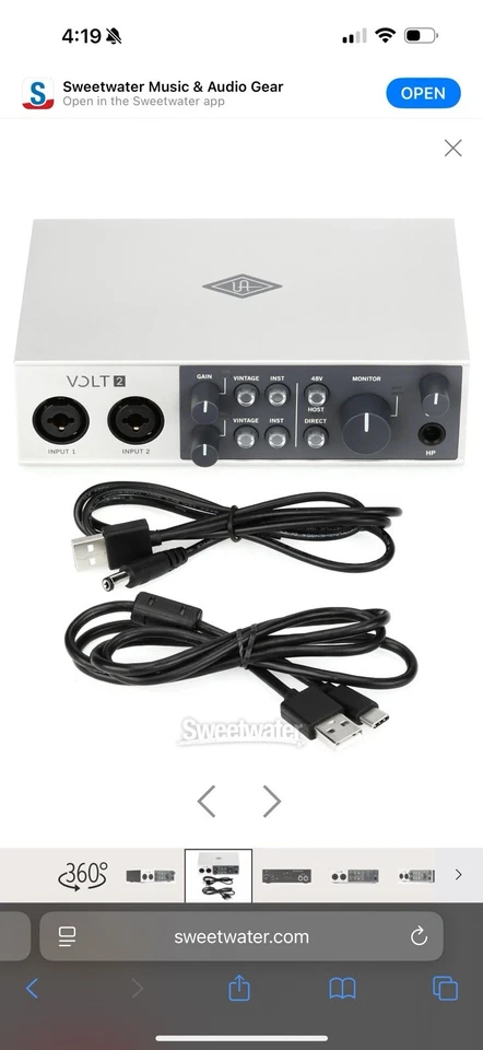 Universal Audio Volt 2 USB Audio Interface with MIDI Connectivity - Image 1 of 1