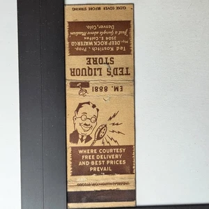 Ted's Liquor Store Denver Prohibition Ära Vintage Gedicht Streichholzheft - Bild 1 von 3