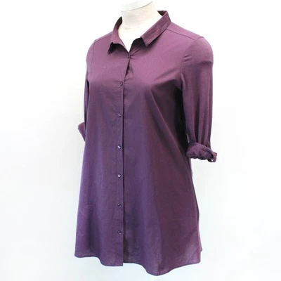 Shimera Purple Sleepwear Dress Shirt XL Button Front Cotton Blend Long Sleeve - Image 1 of 4