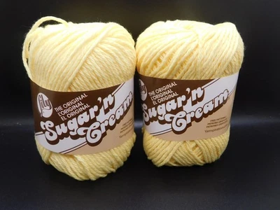 Lot of 2 Lily sugar N cream 100% cotton yarn Yellow 2.5oz - Image 1 of 3