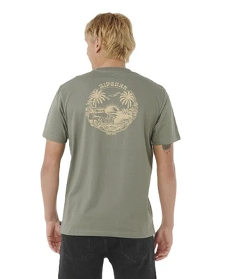 RIP CURL HERREN T-SHIRT. SURF TRIP GRÜN BACKPRINT BAUMWOLLE KURZARM TEE OBERTEIL W25 - Bild 1 von 4