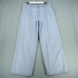 Uniqlo Jeans Womens Extra Large Blue Wash Wide Leg Denim Casual Trousers Pants - Picture 1 of 23