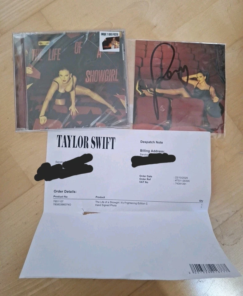 Taylor Swift The Life of a Showgirl CD Hand-Signed Photo #4 BESCHÄDIGTE HÜLLE - Bild 1 von 3