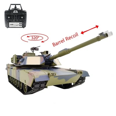 2.4G Henglong1/16 7.0 Mainboard M1A2 Abrams RTR RC Tank 3918 BB IR Battery Smoke - Image 1 of 4
