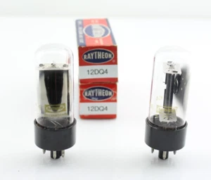 New NOS Qty 2 RAYTHEON 12DQ4 Clear Top Grey Plates O Getter NOS Vacuum Tubes USA - Picture 1 of 13