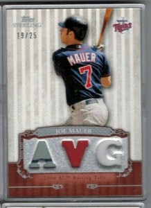 2009 Topps Sterling Joe Mauer Career Chronicles Triple Relic #'ed 19/25