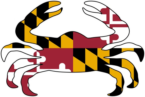 ¡¡Calcomanía con forma de cangrejo bandera de Maryland!!! Foto 1 de 1