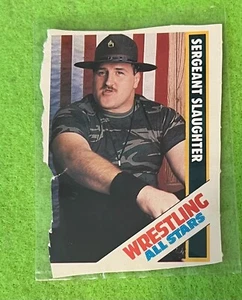 Sergeant Slaughter 1985 Wrestling All Stars 4 Hand Cut card - Picture 1 of 2