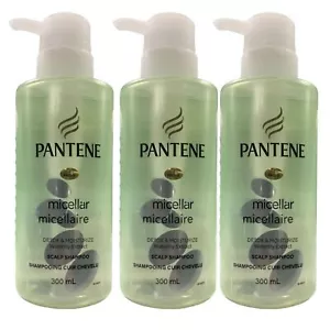 3 Pack Pantene Micellar Detox & Moisture Waterlily Extract Shampoo 10.1oz NEW - Picture 1 of 2
