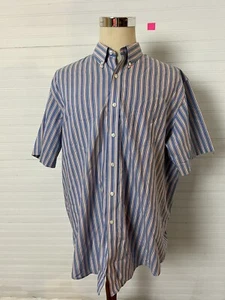 L.L. Bean Men's Traditional Fit Striped Button Front Short Sleeve Shirt XL - Picture 1 of 6