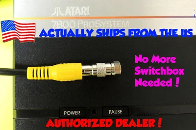 Cable de video RCA de 6 pies + conector de TV RF para Atari 7800  Foto 1 de 2