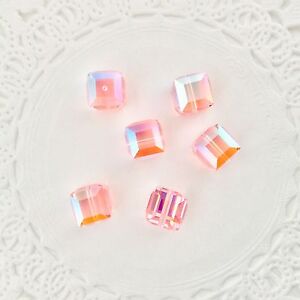 Swarovski® Crystal 8mm Cubes #5601 - AB Colors/ Coats - 2 PC. PK  Choose Color