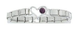 Brazalete de nacimiento con encanto italiano a corazón abierto - Se adapta a los dijes italianos clásicos de 9 mm - Imagen 1 de 12