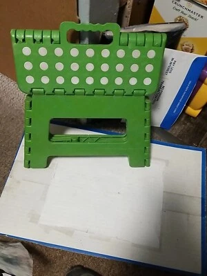 Home Folding Step Stool For Kids Adults  9" Heavy Duty Plastic Stool W/ Handle - Image 1 of 4